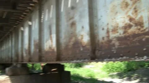 Pan of Rusty Railroad Bridge Stockbeeldmateriaal 12600423