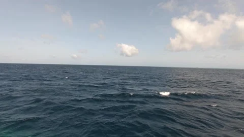 Pan of sea and deck 動画素材 160125054