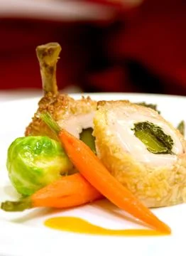 Pan seared chicken supreme Stock Photos