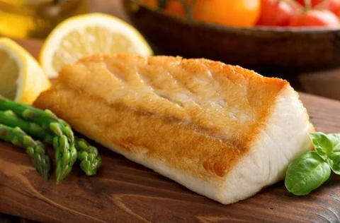 Pan seared fish Stock Photos