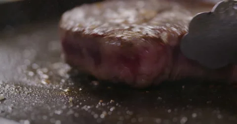 Pan Seared Steak Stock Footage 147388987
