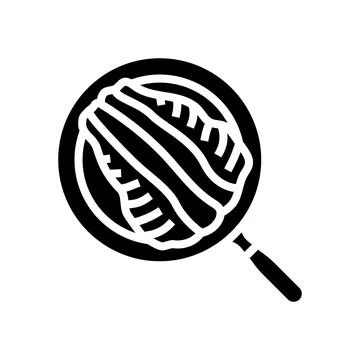 Pan seared trout fish glyph icon vector illustration Stock Illustration