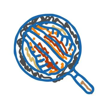 Pan seared trout fish icon doodle illustration Stock Illustration