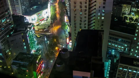 Pan in Shanghai China Traffic time-lapse Video stock 44779809