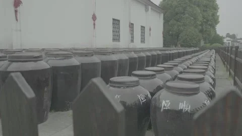 Pan shooting the appearance of the vinegar jar. Stock Footage 253542402