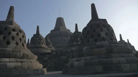 Pan shot of Borobodur temple 動画素材 90449579