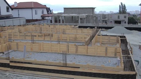 Pan shot Building In Construction Stock Footage 117331083