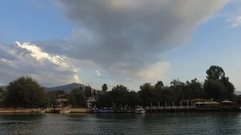 Pan Shot In Coastline Stock Footage 125874468