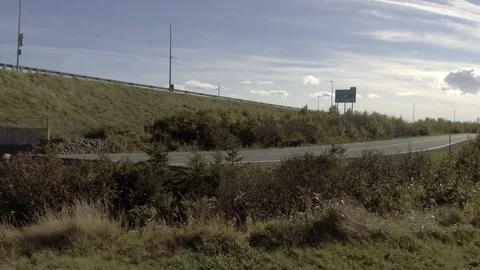 Pan Shot From Highway to Ocean Stock Footage 90978417