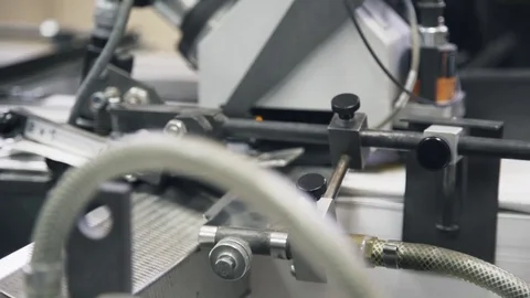 Pan shot of industrial printer making colorful posters Stock Footage 75204964