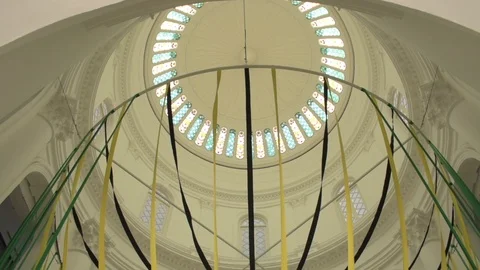 Pan Shot From Inside The Dome Of The National Museum of Singapore Stock Footage 109535558