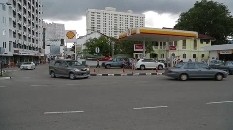 Pan Shot of Intersection at Jalan Penang Stock Footage 48137323