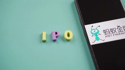 Pan Shot of IPO and ANT financial Stock Footage