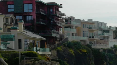 Pan shot of Ocean Front Estates. Stock Footage 54564896