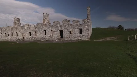 Pan shot right to left. His Majesty's Fort at Crown Point. Crown Point, NY. Stock Footage 273607783