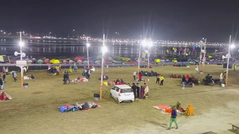 Pan shot of Sangam Stock Footage 298893047