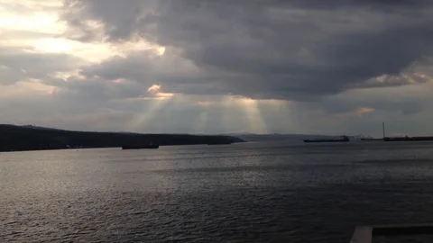 Pan shot of the sea Stock Footage 83186429