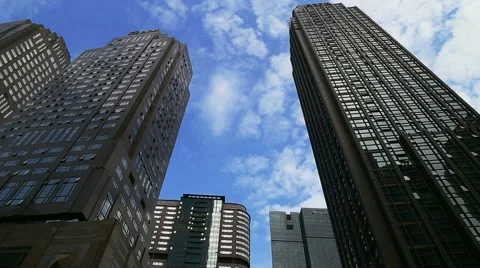 Pan shot of skyscraper,  Monument for Liberation square in Chongqing City Stock Footage 54801072