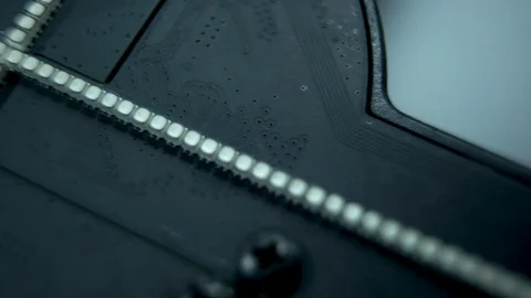 Pan shot of a small led strip on a holographic fan Stock Footage 96226271