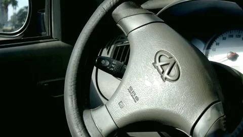 Pan shot on Speranza car from inside and Speranza logo Video stock 80220968