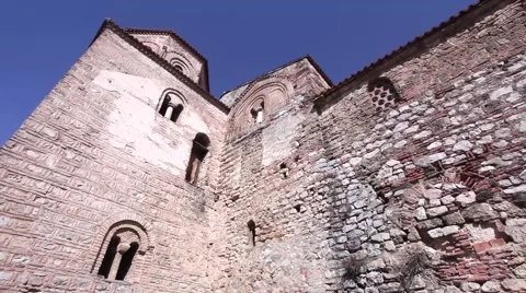 Pan shot of st. Sofia church in Ohrid, Macedonia Video stock 55303927