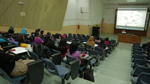 Pan Shot of Students Inside A Lecture Hall in USM, Penang, Malaysia Stock Footage 61830656