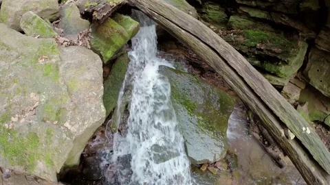 Pan shot towards a waterfall Stock Footage 73275261
