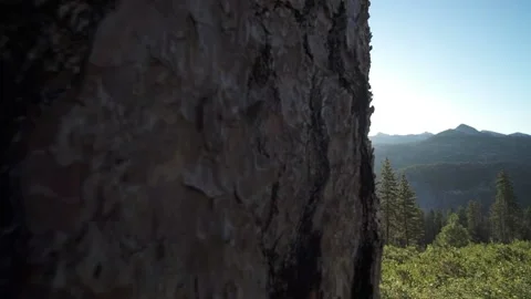 Pan Shot From Tree to Beautiful Forest, Mountains and Sun with Lens Flare Stock Footage 142315089