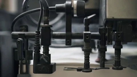 Pan shot of typography machine working Stock Footage 75198279