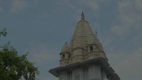 Pan shot White famous temple india at morning time Stock Footage 221114882