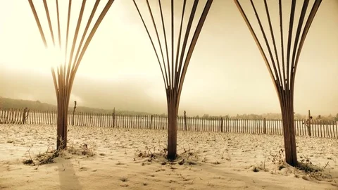 Pan shot of winter landscape, Tipi Stock Footage 71218887