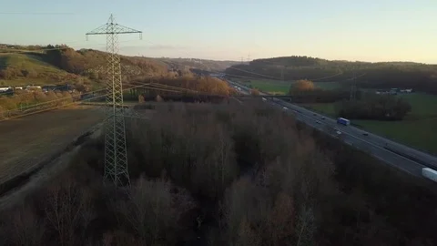 Pan Showing German Autobahn Stock Footage 100788683