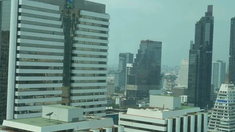 Pan of the silom skyline Stock Footage 104325132