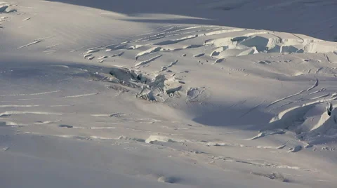 Pan of snow covered mountain side Video stock 55539183