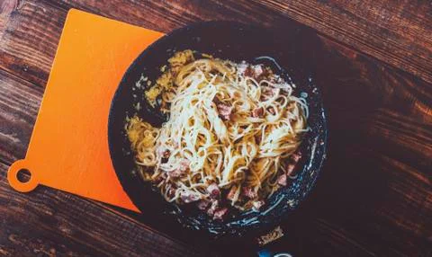 Pan Of Spaghetti Stock Photos