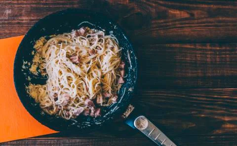 Pan Of Spaghetti Stock Photos