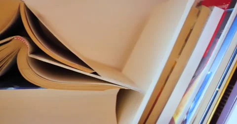 Pan of Stack of Books Stock Footage 189938332