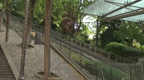 Pan to Stairs on Monmartre Stock Footage 52810592