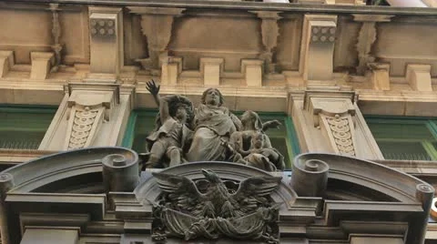 Pan from statues to more statues Stock Footage 21430374