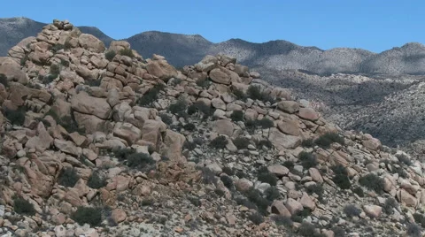 Pan of stony mountains in CA Stock Footage 51179730