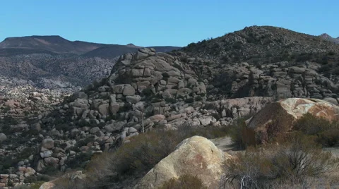 Pan of stony mountains in CA Stock Footage 51184090