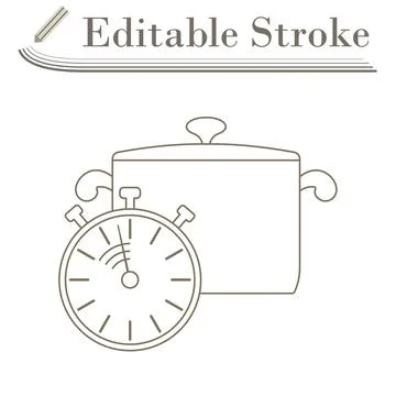 Pan With Stopwatch Icon Stock Illustration