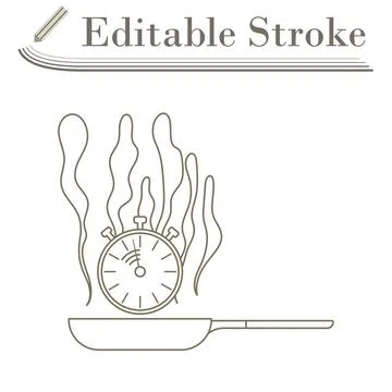 Pan With Stopwatch Icon Stock Illustration