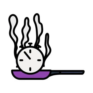 Pan With Stopwatch Icon Stock Illustration