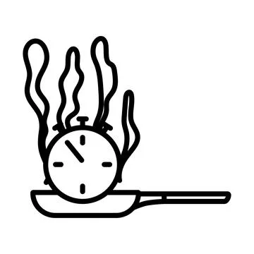 Pan With Stopwatch Icon Stock Illustration