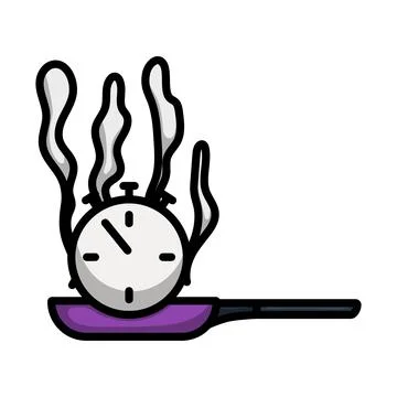 Pan With Stopwatch Icon Stock Illustration
