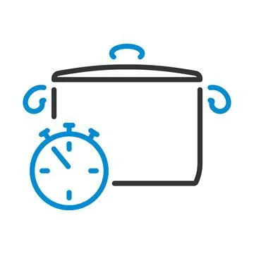 Pan With Stopwatch Icon Stock Illustration