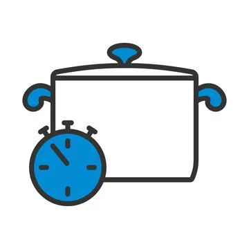 Pan With Stopwatch Icon Stock Illustration