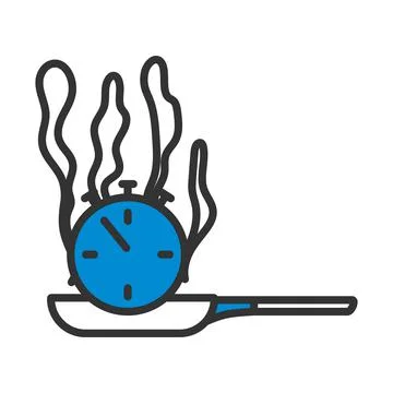 Pan With Stopwatch Icon Stock Illustration