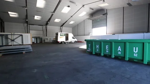 Pan in a storage building Stock Footage 232398083